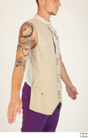   Photos Man in Historical Civilian suit 7 18th century Medieval clothing Purple suit tattoo upper body vest 0004.jpg